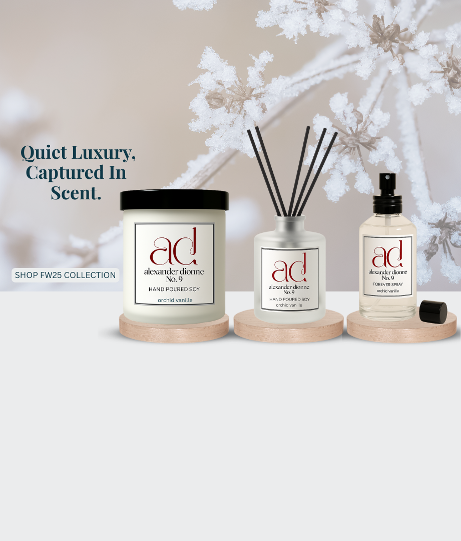 Inspired by velvet nights, couture lobbies, and after-dark city lights—AD No. 9 FW25 turns your home into quiet luxury.